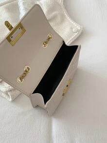 迷你衍縫鏈條翻蓋流浪包 - 白色 - 查看 4