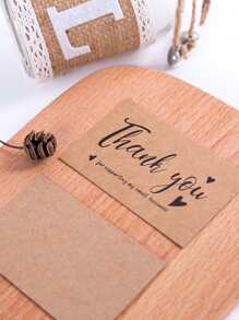 50pcs Slogan Graphic Random Thank You Card, Paper Gift Decoration For Party,Christmas - Multicolor - View 2