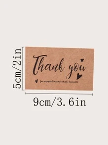 50pcs Slogan Graphic Random Thank You Card, Paper Gift Decoration For Party,Christmas - Multicolor - View 3