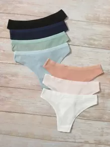 7 piezas Bragas tejida de canalé simple - Multicolor - Ver 2