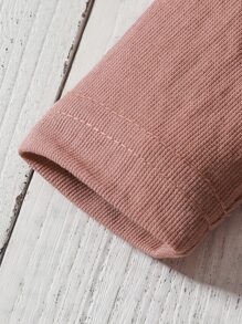 嬰兒女孩荷葉邊睡衣連襪連身衣和頭帶 - 藕粉色 - 查看 3