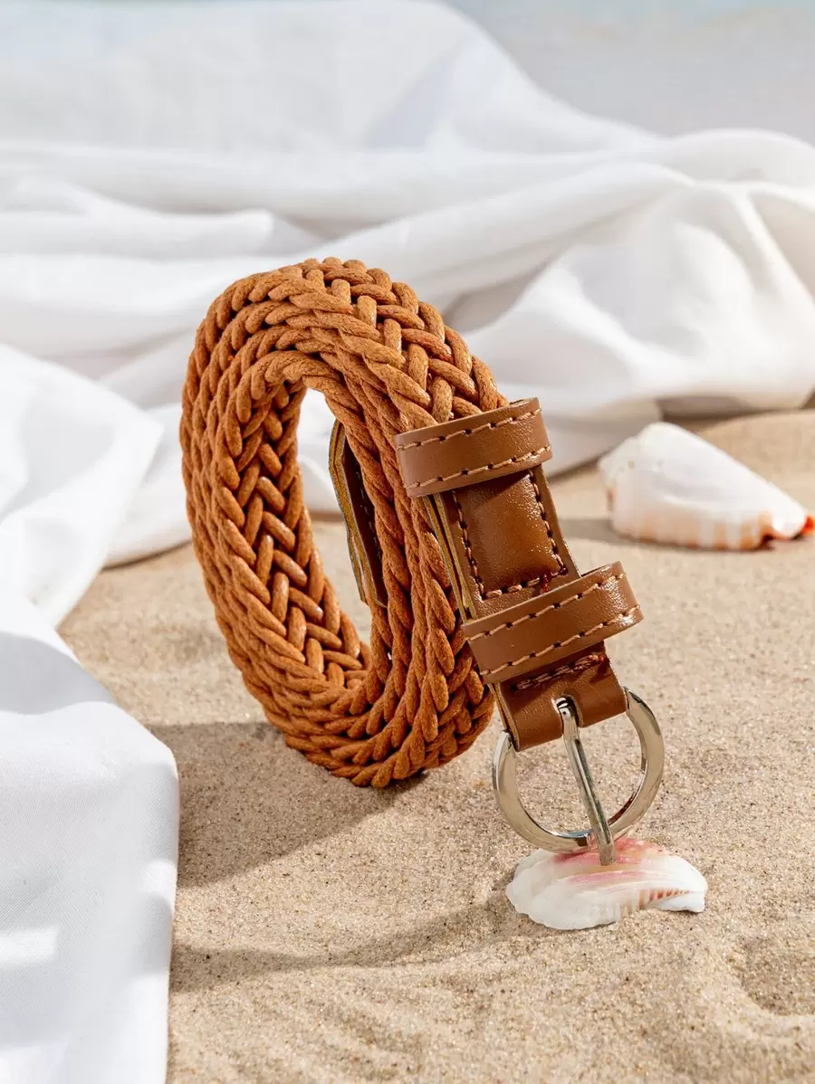 Thắt lưng dệt kim loại phong cách Boho cho áo khoác và váy - Phụ kiện du lịch biển cho nữ mùa thu, mùa đông, Halloween - Lạc đà - Xem 1