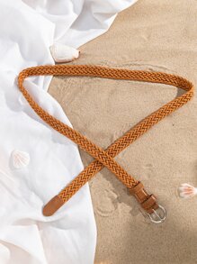 Thắt lưng dệt kim loại phong cách Boho cho áo khoác và váy - Phụ kiện du lịch biển cho nữ mùa thu, mùa đông, Halloween - Lạc đà - Xem 2