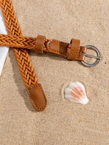 Thắt lưng dệt kim loại phong cách Boho cho áo khoác và váy - Phụ kiện du lịch biển cho nữ mùa thu, mùa đông, Halloween - Lạc đà - Xem 4