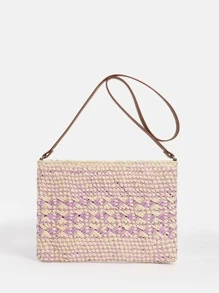 Two Tone Straw Bag - Multicolor - View 6