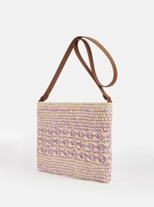Two Tone Straw Bag - Multicolor - View 7
