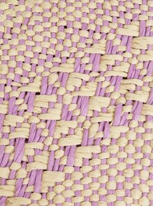 Two Tone Straw Bag - Multicolor - View 8