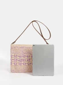 Two Tone Straw Bag - Multicolor - View 10