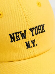 1入組男士字母刺繡休閒棒球帽適用於戶外 - 黃色 - 查看 4