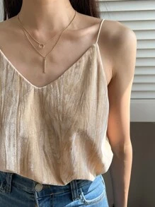 DAZY Solid Cami Top - Apricot - View 2