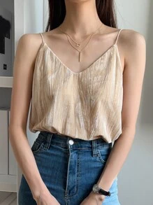 DAZY Solid Cami Top - Apricot - View 4