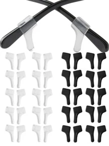 20对硅胶眼镜防滑耳钩，硅胶配件，防止眼镜脱落，眼镜配件，时尚眼镜和老花镜防掉落配件，近视眼镜透明镜片防丢耳钩 - 彩色 - 查看 1