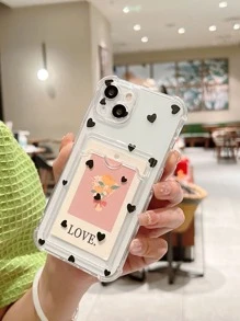 Funda de teléfono a prueba de golpes con forma de corazón de TPU compatible con iPhone 15 Pro Max/14 Plus/13 Pro Max/12/11/7/7 Plus/IX/XR/XS Max - transparente - Ver 4
