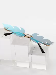 Men Flame Design Fashion Glasses - Multicolor - View 2