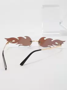 Men Flame Design Fashion Glasses - Multicolor - View 4