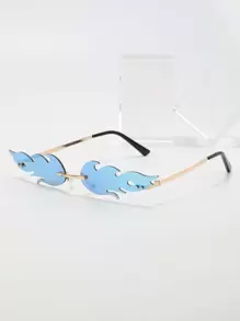 Men Flame Design Fashion Glasses - Multicolor - View 1