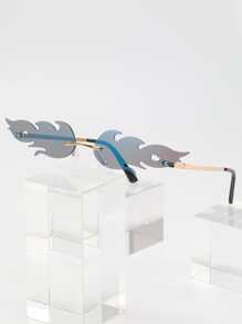 Men Flame Design Fashion Glasses - Multicolor - View 5