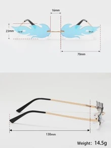 Men Flame Design Fashion Glasses - Multicolor - View 3