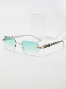 男士渐变色无框时尚眼镜复古太阳镜配饰沙滩眼镜太阳镜，适合夏季海滩度假、户外旅行