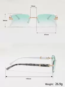 男士渐变色无框时尚眼镜复古太阳镜配饰沙滩眼镜太阳镜，适合夏季海滩度假、户外旅行