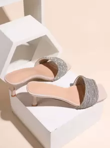 Women's Glitter Rhinestone High Heel Ankle Strap Sandals, New Style 2024