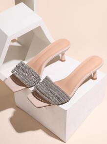 Women's Glitter Rhinestone High Heel Ankle Strap Sandals, New Style 2024