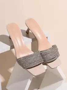 Women's Glitter Rhinestone High Heel Ankle Strap Sandals, New Style 2024