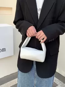 Mini Solid Color Handbag, Multi-Purpose Casual Tote Bag, Bucket Bag, Fashionable Square Bag, Cosmetic Bag