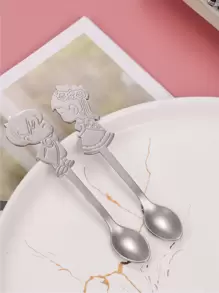 2 cái Thìa Trang trí Hình - Bạc - Xem 1
