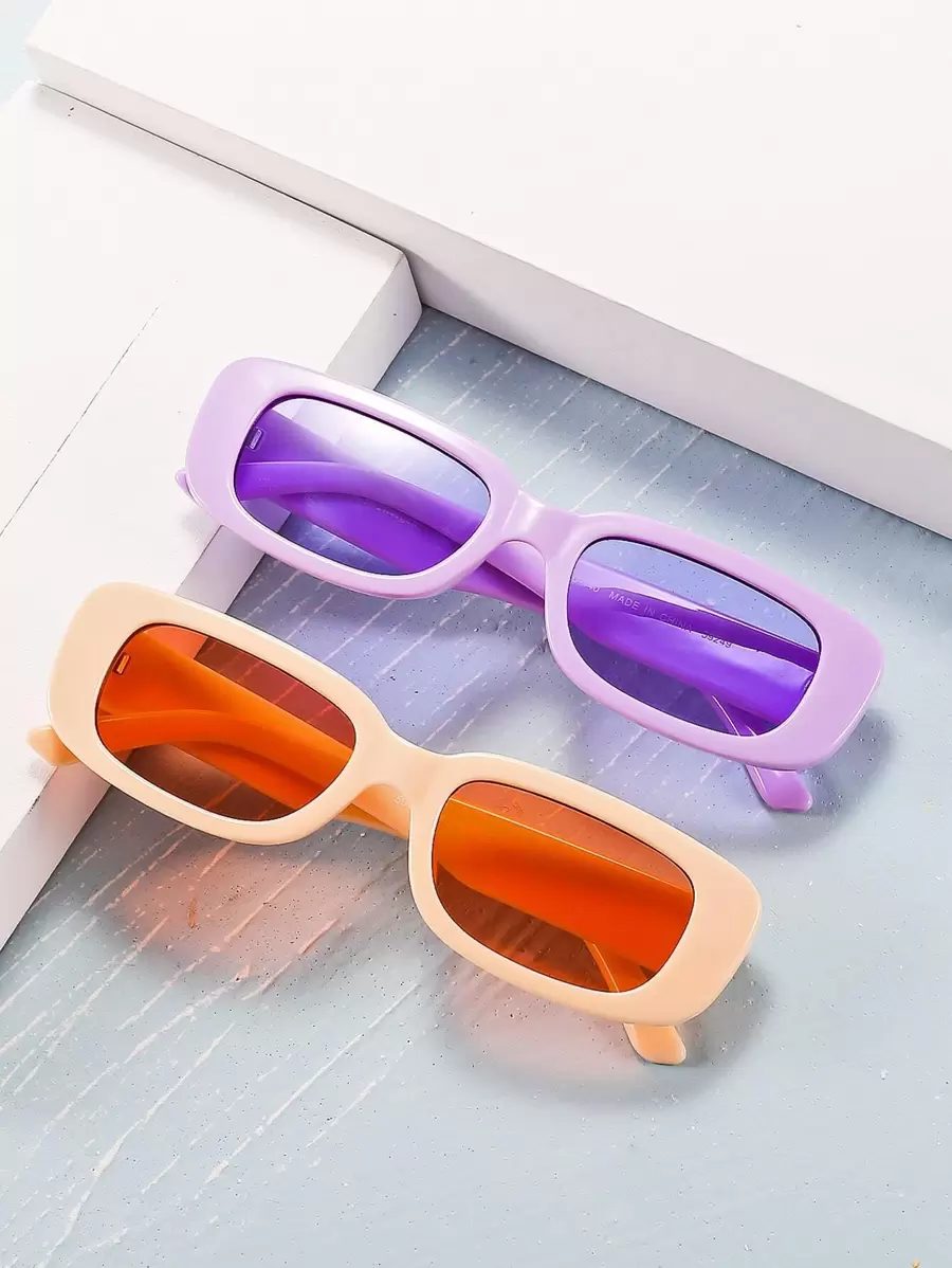 2副著色鏡片方框太陽鏡 - 彩色 - 查看 1