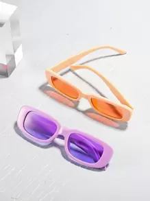 2副著色鏡片方框太陽鏡 - 彩色 - 查看 2