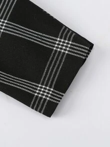 Calvornis Men Plaid Single Button Blazer - Black - View 3