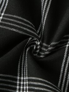 Calvornis Men Plaid Single Button Blazer - Black - View 4