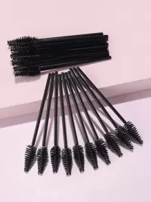 RANCAI 25Pcs Disposable Eyelash Spoolies Brush Mascara Applicator Lash Wand Lashes Brush Eyebrow Spooly For Extension - Black - View 1