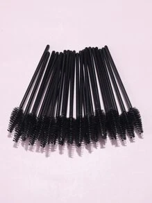 RANCAI 25Pcs Disposable Eyelash Spoolies Brush Mascara Applicator Lash Wand Lashes Brush Eyebrow Spooly For Extension - Black - View 2