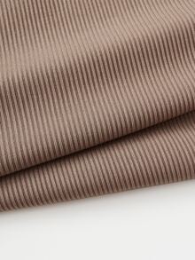 SHEIN Unity Letter Graphic Contrast Collar Rib Knit Bodysuit - Camel - View 6