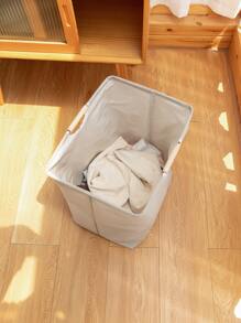 1入組字母圖案洗衣籃 - 淺灰色 - 查看 2