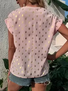 SHEIN Clasi Blusa panel con encaje - Rosa Pálido - Ver 2