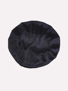 仿真絲花邊圓帽 - 黑色 - 查看 4