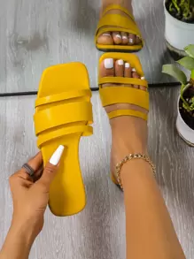 Sandalias minimalista con tira - Amarillo - Ver 1