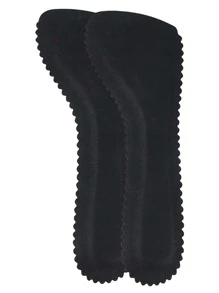 1pair Scallop Trim Shoe Insoles - Black - View 2