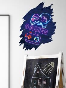 1入組遊戲手柄和字母圖案牆貼 - 彩色 - 查看 2