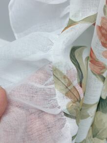 花朵印花荷葉邊單片窗簾 - 彩色 - 查看 7