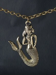 Hombres Collar con diseño de sirena - Bronce - Ver 1