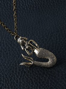 Hombres Collar con diseño de sirena - Bronce - Ver 2