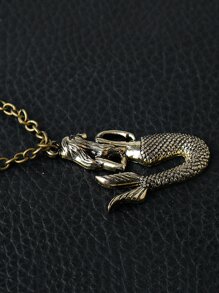 Hombres Collar con diseño de sirena - Bronce - Ver 3