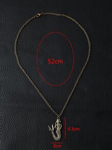 Hombres Collar con diseño de sirena - Bronce - Ver 4