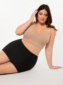 SHEIN BASICS Plus High Waist Bodycon Skirt - Black - View 5