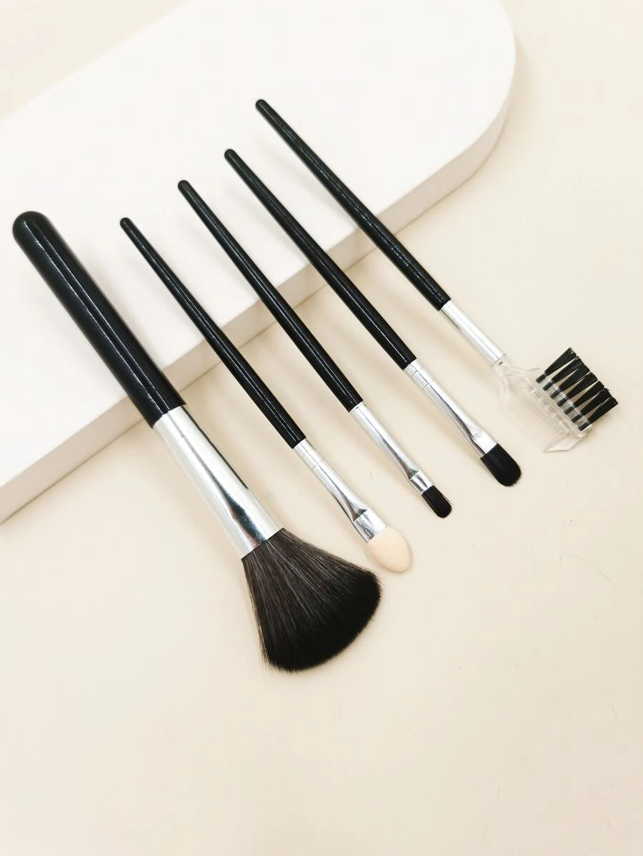 Bộ cọ trang điểm cầm tay 5 món gồm cọ má hồng, cọ phấn mắt và bộ cọ kết hợp giá cả phải chăng. Dụng cụ làm đẹp, cọ trang điểm/cọ mỹ phẩm, bộ cọ, bộ trang điểm, bộ cọ trang điểm hoàn chỉnh, bộ cọ trang điểm, bộ trang điểm đầy đủ, bộ cọ, bộ cọ trang điểm, bộ quà tặng trang điểm, bộ sản phẩm, quà tặng, cọ trang điểm chuyên nghiệp, bộ trang điểm hoàn chỉnh. - màu đen - Xem 1