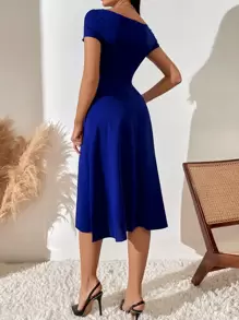 Calvaya 褶饰细节A字长裙女装